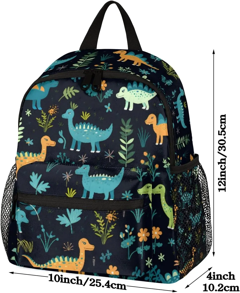 Cute Dinosaur School Backpacks for Girls Teens, Kindergarten Elementary Kids Toddler Bookbag Mochilas Escolares Para Nias 12in Mini Preschool Cute Animals Travel Backpack
