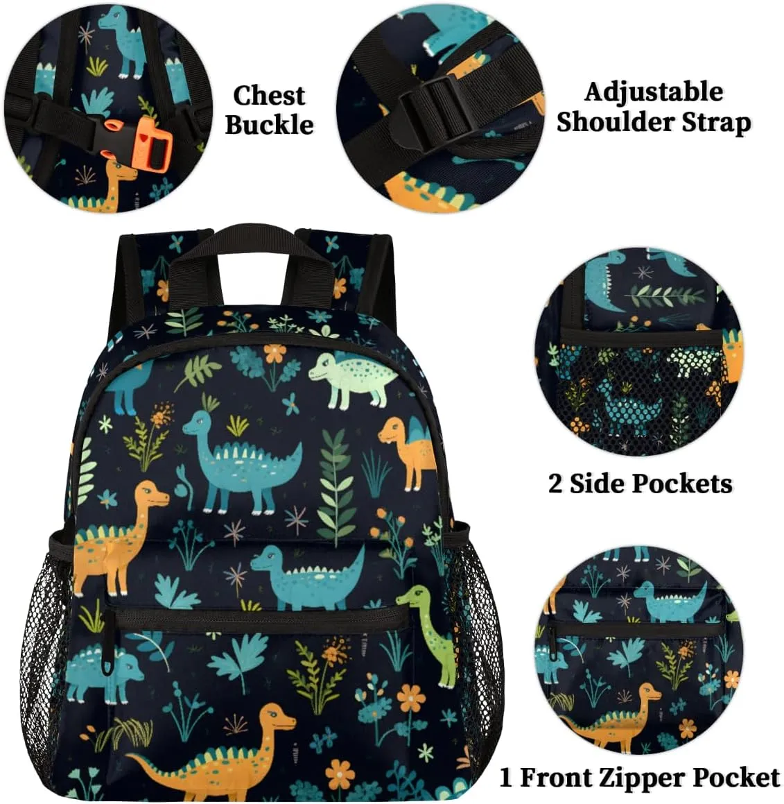 Cute Dinosaur School Backpacks for Girls Teens, Kindergarten Elementary Kids Toddler Bookbag Mochilas Escolares Para Nias 12in Mini Preschool Cute Animals Travel Backpack