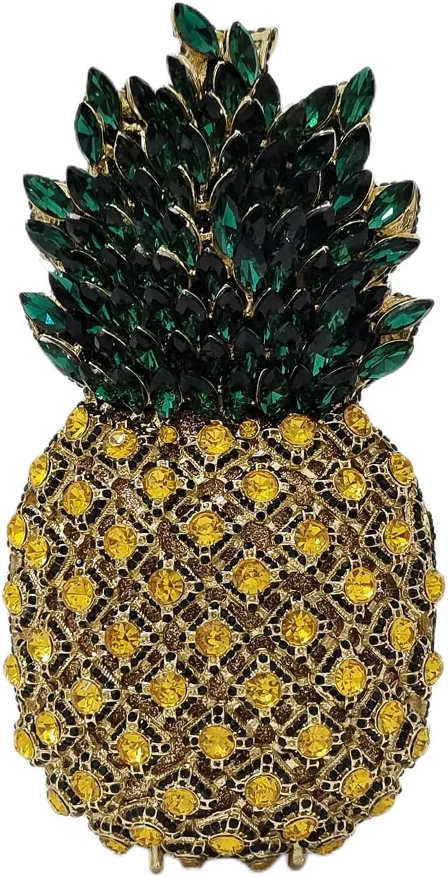 Cute Pineapple Crystal Clutches Purses Diamond Evening Bags for Women prom Party Rhinestones Handbags