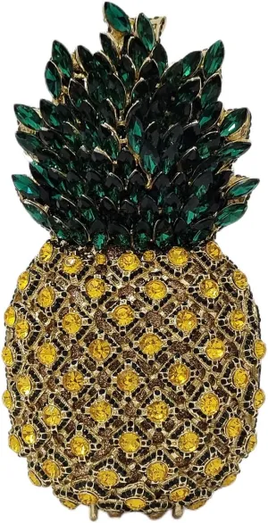 Cute Pineapple Crystal Clutches Purses Diamond Evening Bags for Women prom Party Rhinestones Handbags