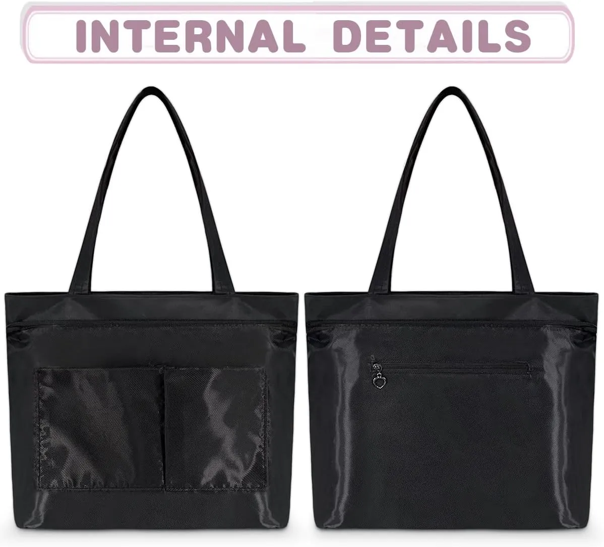 Cute Sheep Lamb Tote Bag with Zipper 15 Inch Canvas Tote Bag for Women Shoulder Handbag