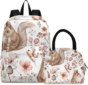 Cute Squirrel Backpack Cooler Backpacks Waterproof, Bags for School Kids