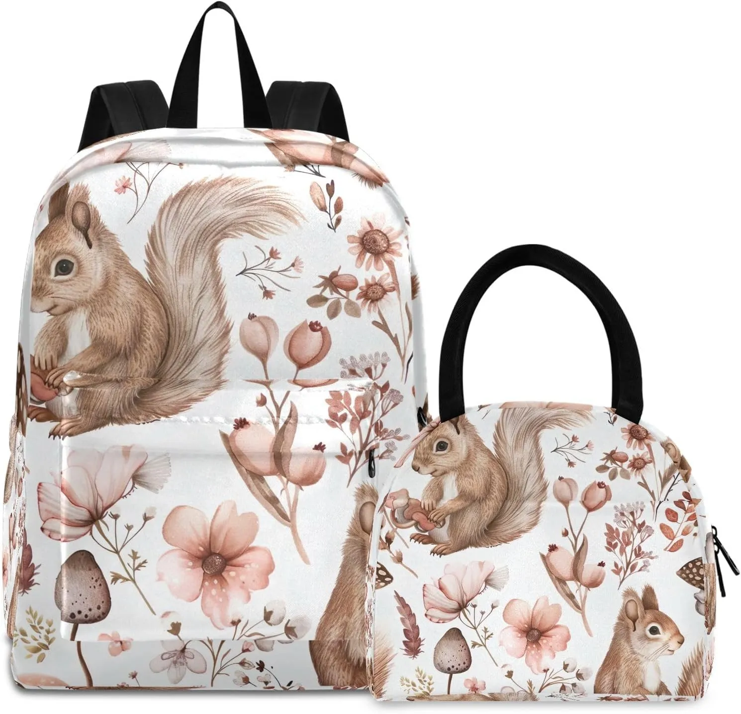 Cute Squirrel Backpack Cooler Backpacks Waterproof, Bags for School Kids