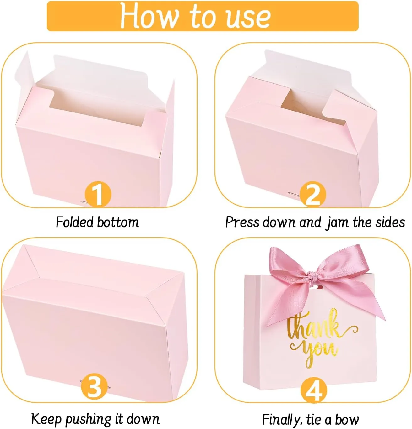 DECHISY 60Pack Small Thank You Gift Bags, 4.5x1.8x3.9 Inches Pink Paper Gift Bags with Ribbon Mini Gift Bags Bulk Wedding Candy Favor Boxes Birthday Party Favor Bags for Baby Shower Anniversary