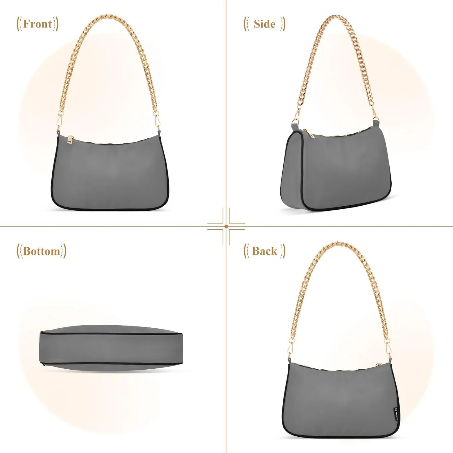 Deep Dark Gray Mini Purses for Women, Womens Shoulder Bags Crossbody