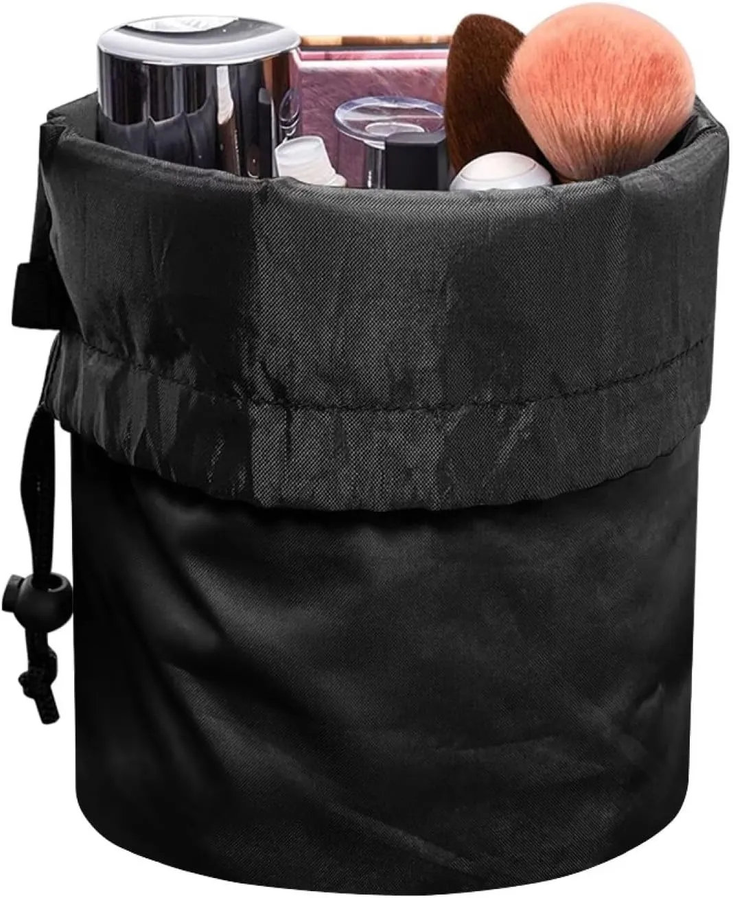 Dolyues Drawstring Makeup Bags for Women Cute Mushroom Cosmetic Travel Bag Portable Storage Pocket Multifunctional Barrel Toiletry Bag Cosmetic Pouch