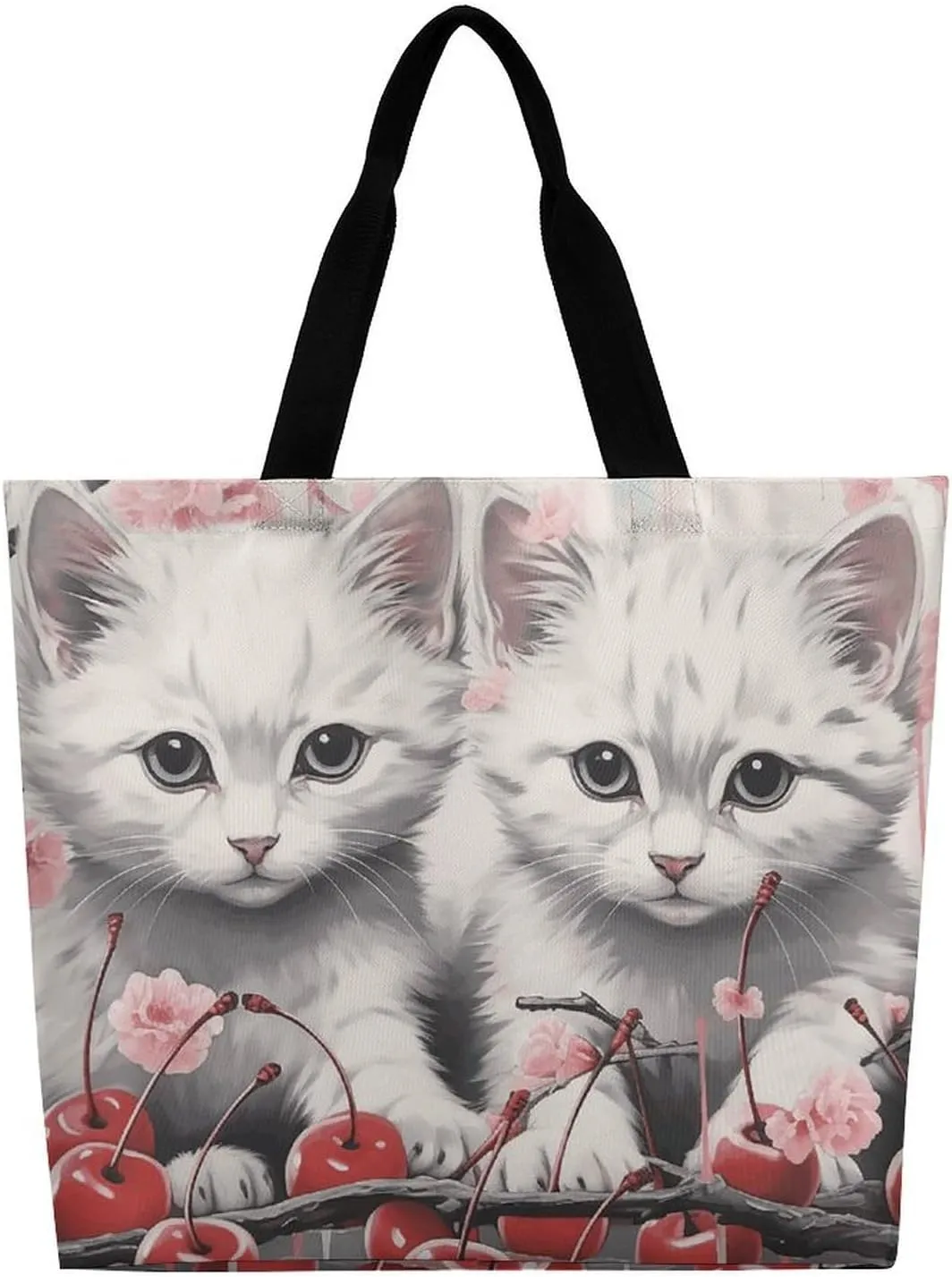 Dragon Fruit Pattern Beach Bag Reusable Tote Bag Foldable Grocery Bags Women Shopping Bags for Daily Essentials