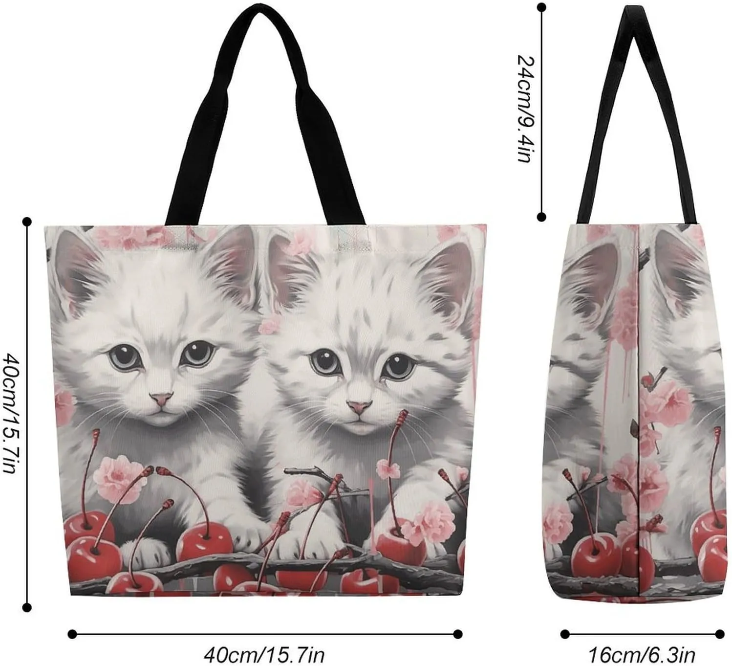 Dragon Fruit Pattern Beach Bag Reusable Tote Bag Foldable Grocery Bags Women Shopping Bags for Daily Essentials