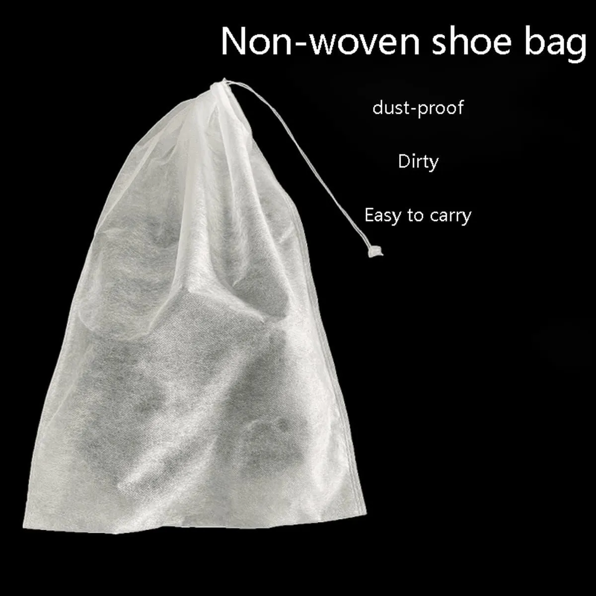ECYC 9.45x14.96 inch 40 Pcs Shoes Dust Bags, Non-Woven Fabric Storage Pouches Breathable Drawstring Dust Covers for Handbags, Shoes, Purses