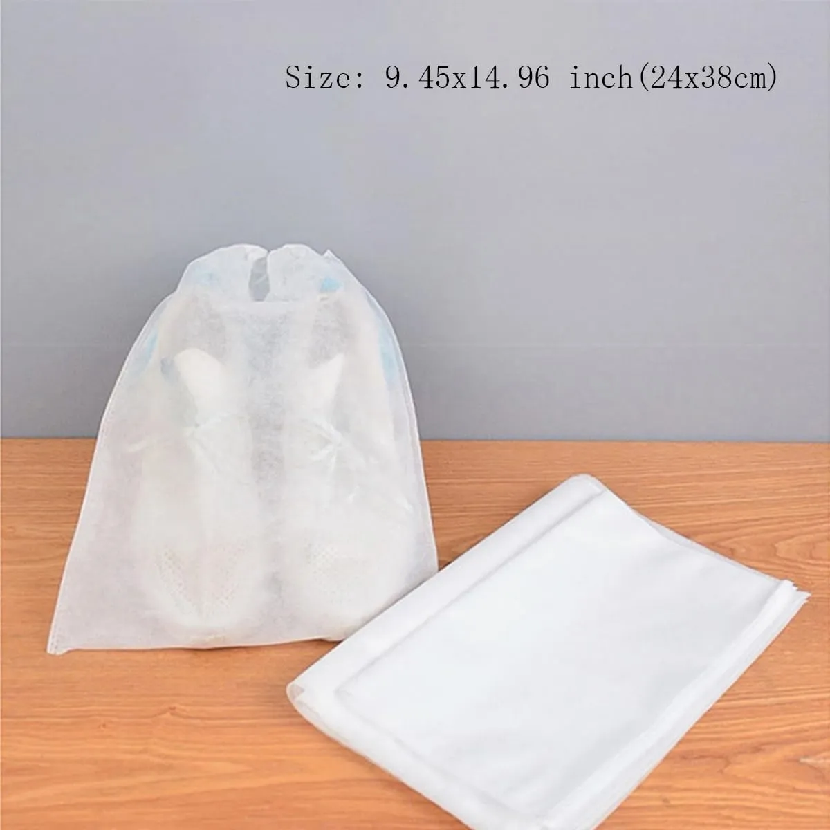 ECYC 9.45x14.96 inch 40 Pcs Shoes Dust Bags, Non-Woven Fabric Storage Pouches Breathable Drawstring Dust Covers for Handbags, Shoes, Purses