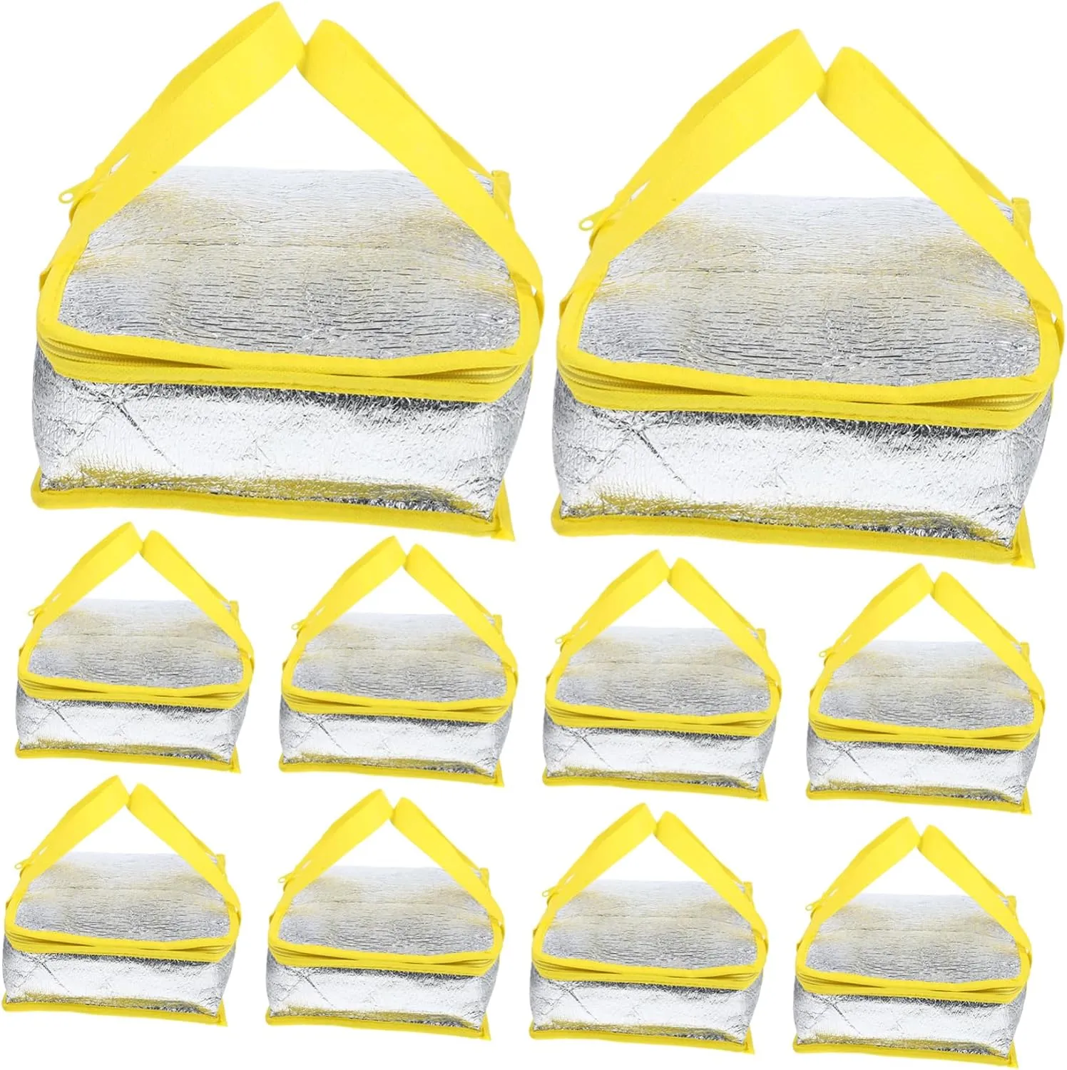 Ergonomic Handle Pizza Insulation Bag 10pcs Insulated Grocery Bags for Retain Heat or Cold Food