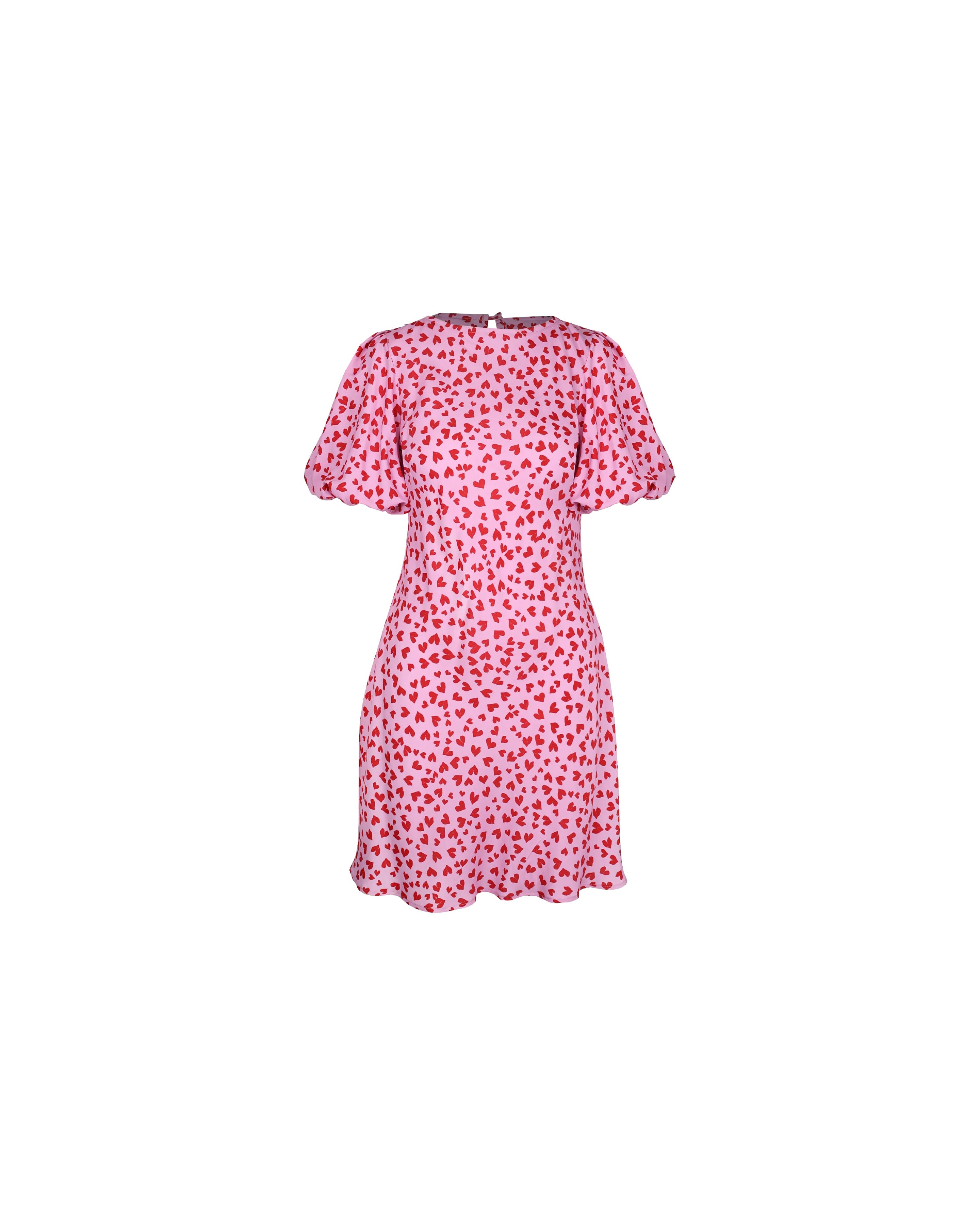 ESME TIE MINI DRESS PINK SCATTER HEARTS