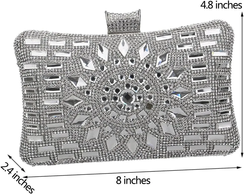 Evening Bag Women Clutches Purse Chain Dress Handbag Rhinestones Wedding Multi Color
