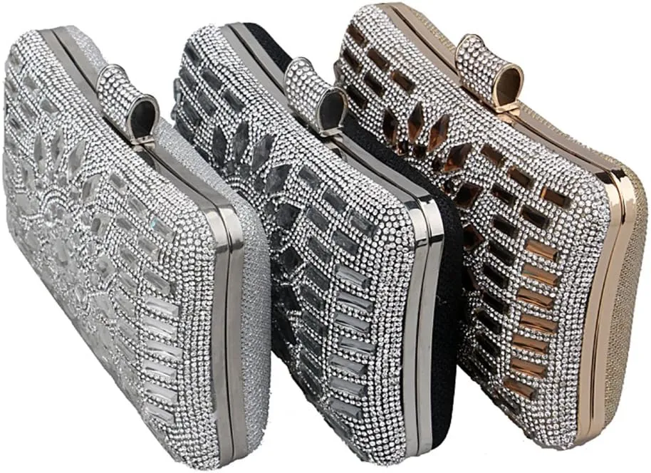 Evening Bag Women Clutches Purse Chain Dress Handbag Rhinestones Wedding Multi Color