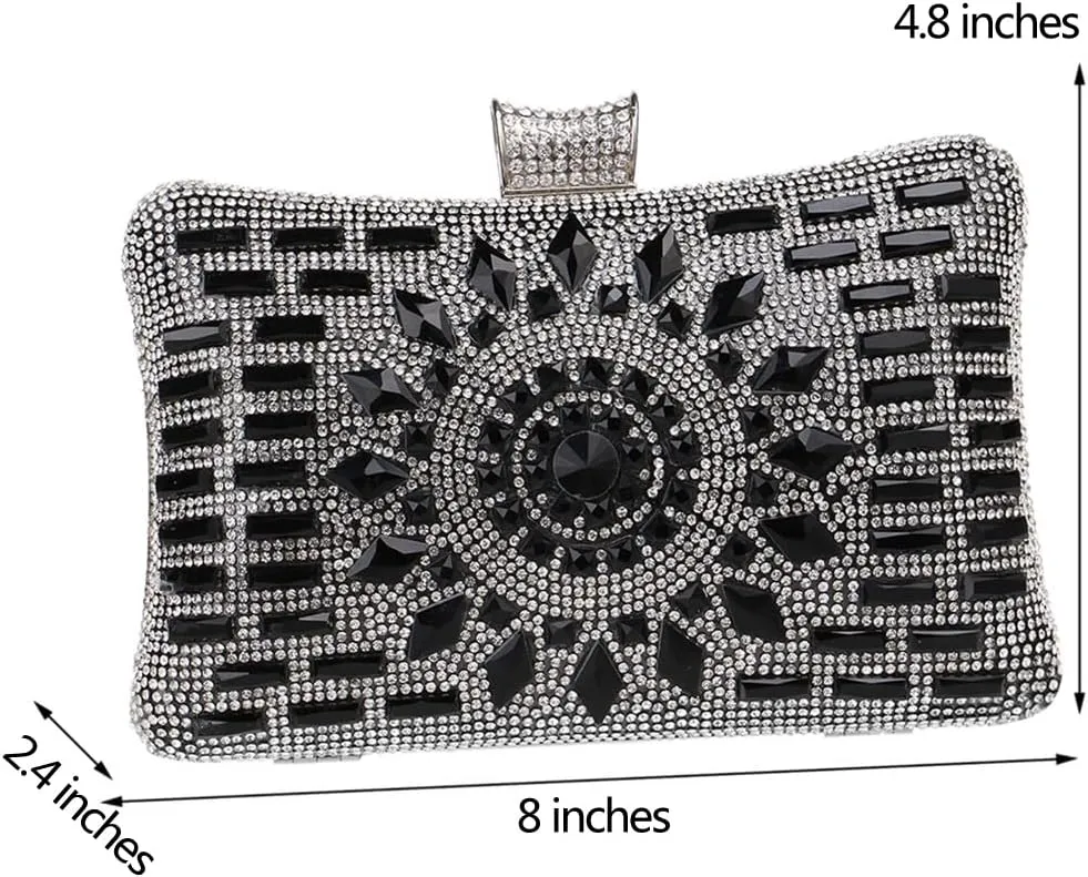 Evening Bag Women Clutches Purse Chain Dress Handbag Rhinestones Wedding Multi Color