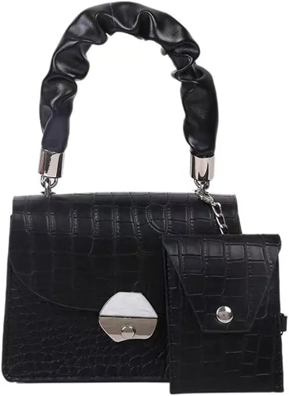 Evening Bags and Clutches for Women Formal Wedding with Shoulder Chain Crossbody Bag (Black)