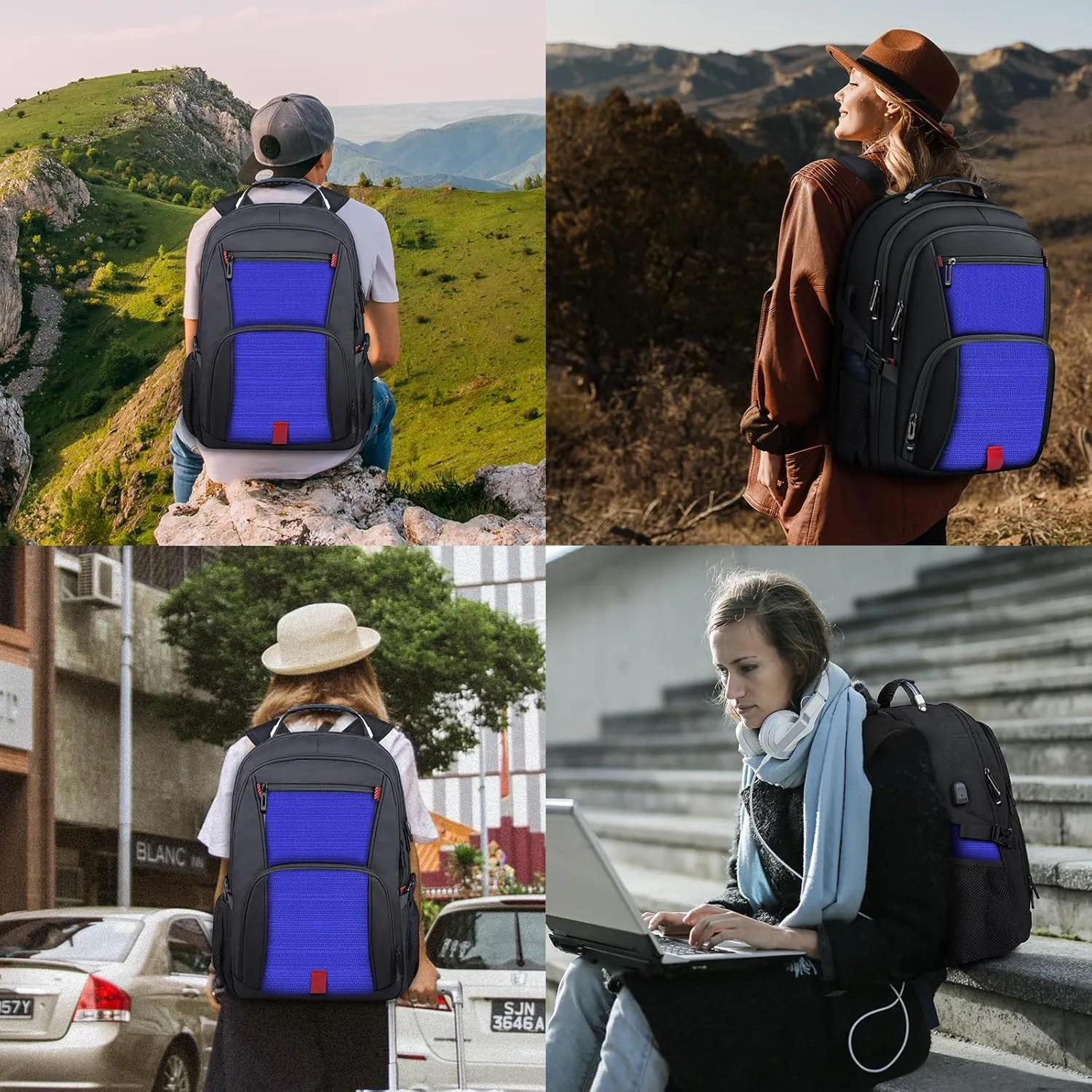 Extra Large Backpack, Travel Backpack, Sturdy TSA Water Resistant 17.3 Inch Backpacks with USB Port, Anti Theft Business Computer Backpacks Gifts for Men Women, Dark Blue