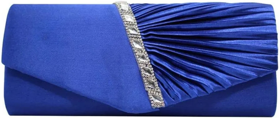 Eysee Silk shoulder bag, women's evening bag, clutches, shoulder bag, messenger bag, blue,