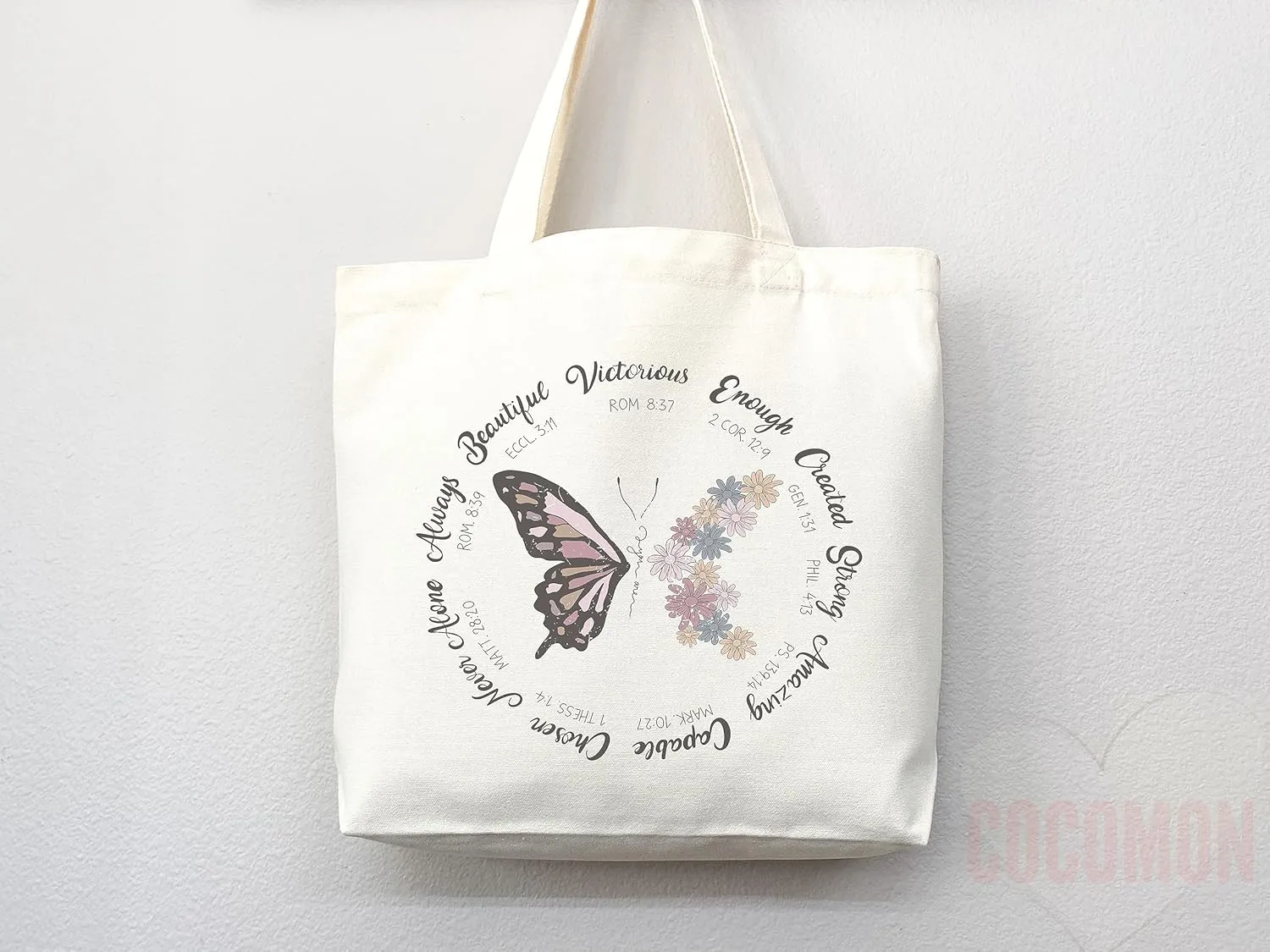 Faithful Christian Eco-Friendly Canvas Tote Bags - Inspirational Religious Totes, Bible Verses, Cross Designs, Church Gifts, Reusable Shopping Bags, Sustainable Carry-All (Tote Bag   Matching Pouch)