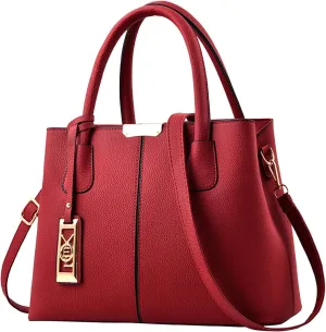 Fashion Handbag Simple Bags Large Capacity One Shoulder Women Bag Man Messenger Bags Small Leather (Red, One Size)