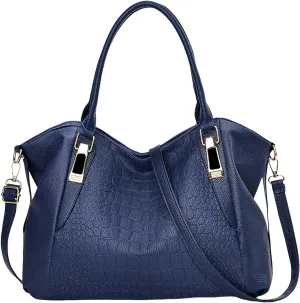 Fashionable And Simple Women's Large Capacity Soft Leather Texture Casual Crossbody Bag Bag (Blue, One Size)