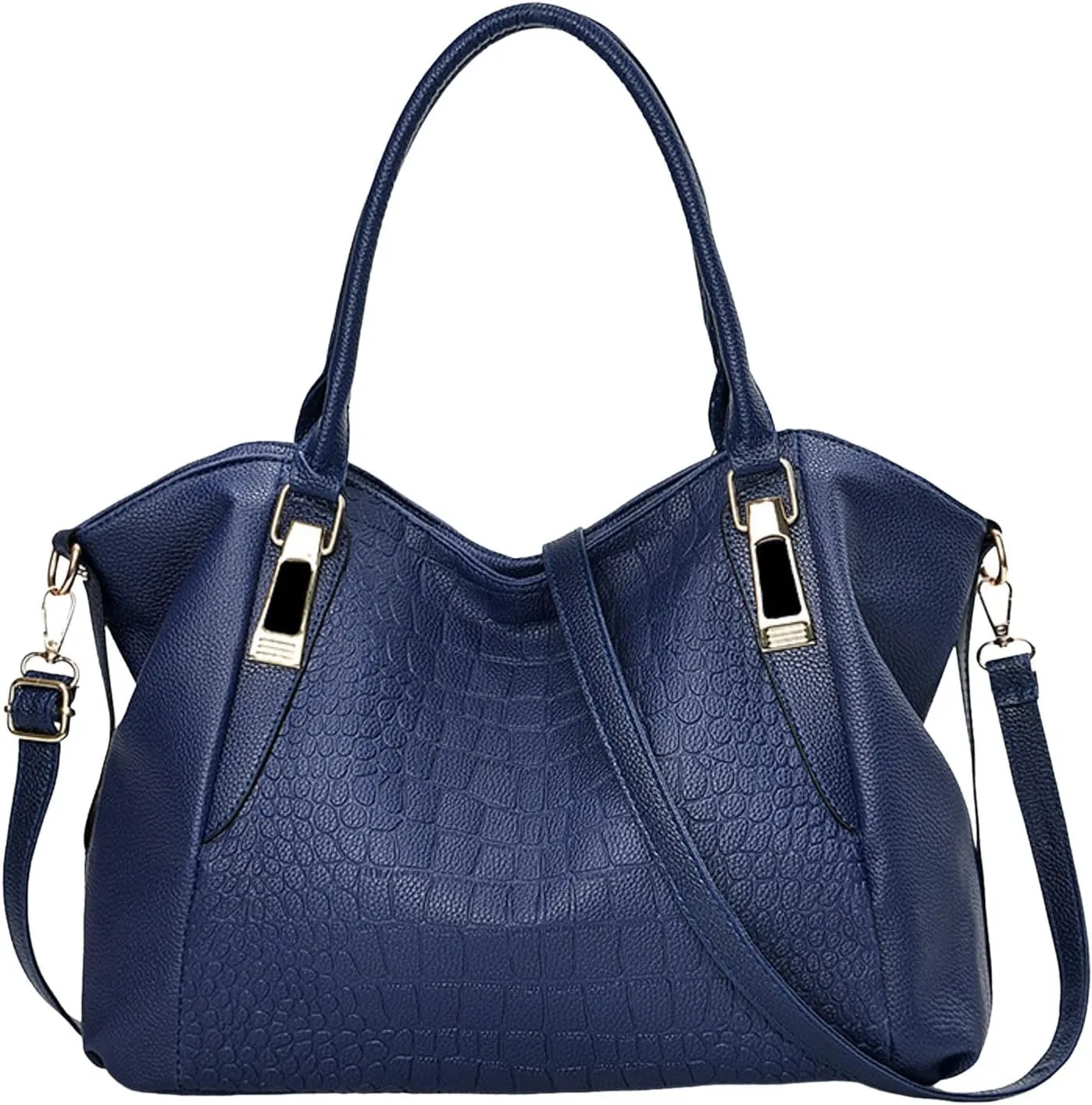 Fashionable And Simple Women's Large Capacity Soft Leather Texture Casual Crossbody Bag Bag (Blue, One Size)