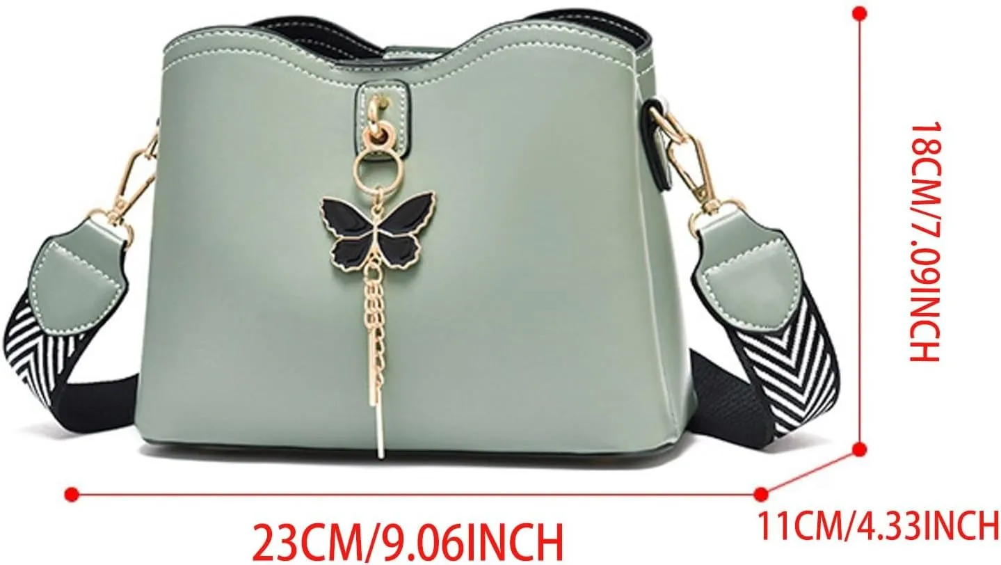 Fashionable And Versatile Women's Casual Bags Large Capacity Simple Solid Color Single Small Shoulder (Green, One Size)