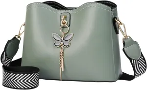 Fashionable And Versatile Women's Casual Bags Large Capacity Simple Solid Color Single Small Shoulder (Green, One Size)