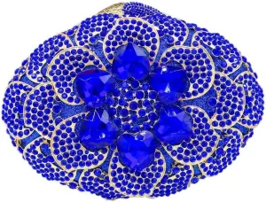 Floral Big Diamond Crystal Women Evening Bags Clutch Wedding Purse Party Clutches