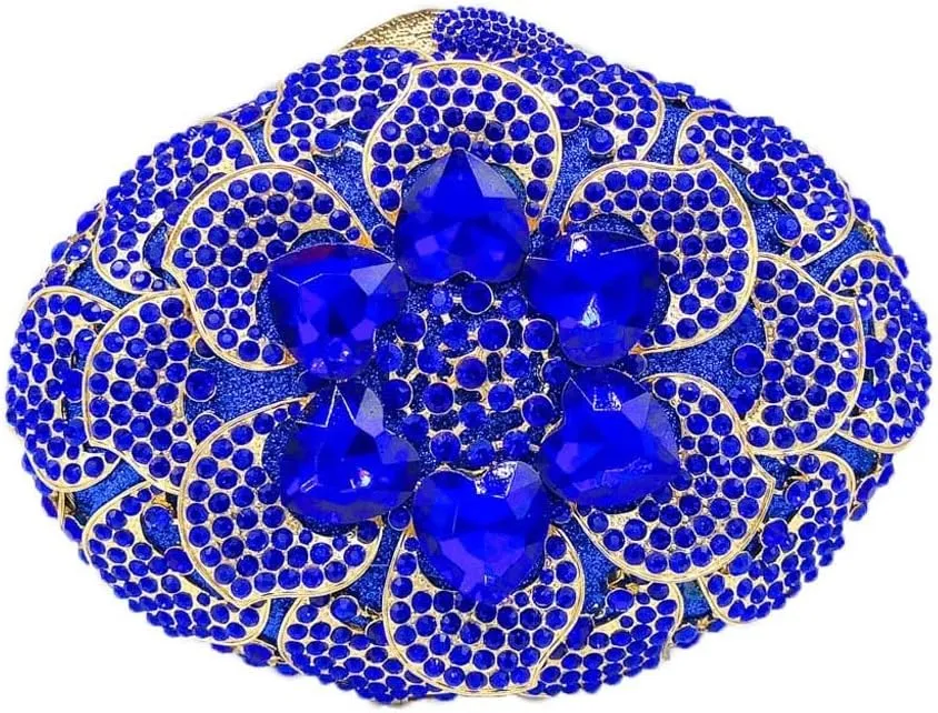 Floral Big Diamond Crystal Women Evening Bags Clutch Wedding Purse Party Clutches