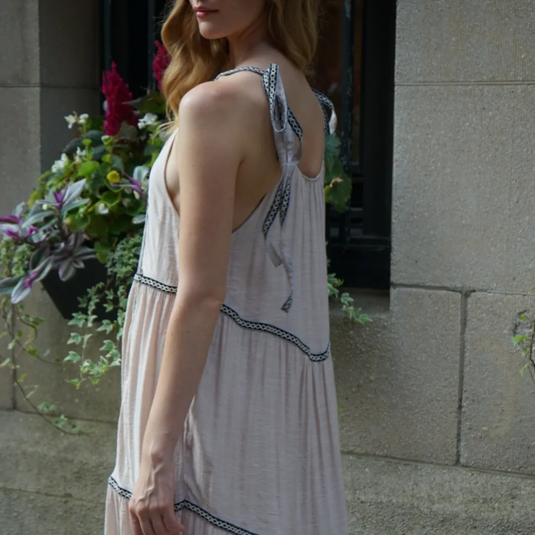Fortela Embroidered Maxi Dres