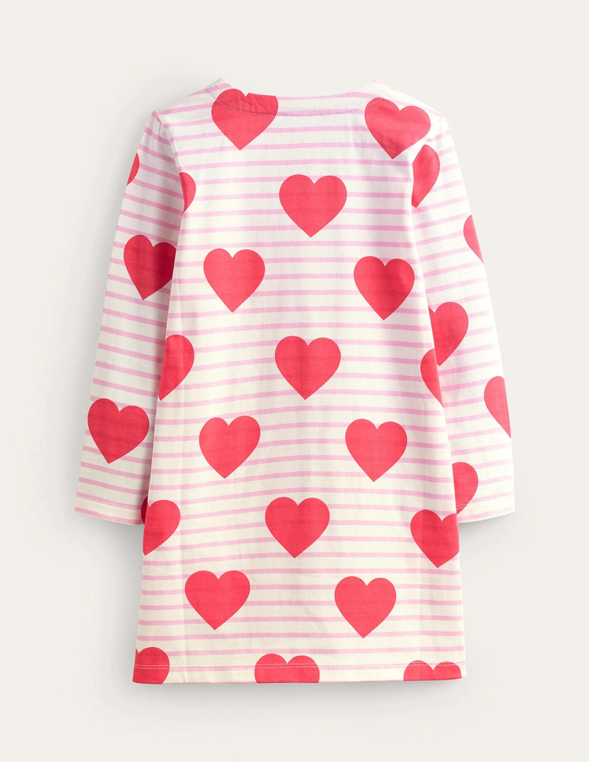 Fun Breton Dress-Poppy Red Stripe Heart