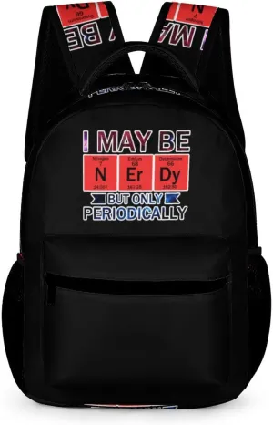 FunnyStar I May Be Nerdy But Only Periodically Laptop Backpack Cute Daypack for Camping Shopping Traveling