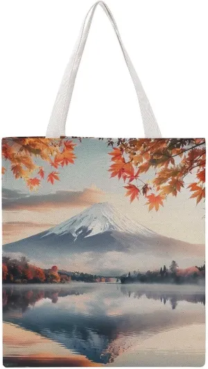 Fushi Ko Canvas Tote Bag Casual Handbags Grocery Shopping Purses Work Bag for Women
