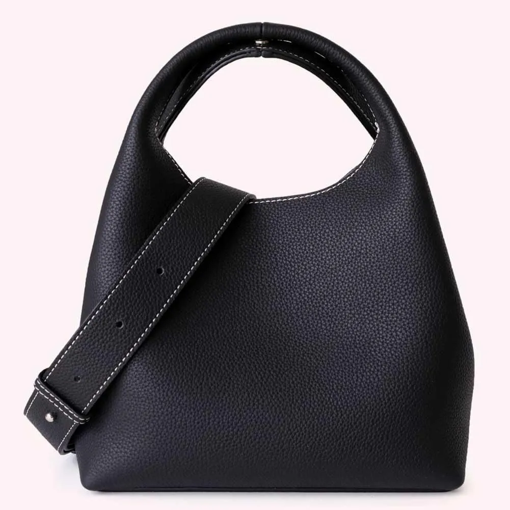 Genuine Leather Bucket Tote Bag Hobo Crossbody Bags for Women Trendy Purses Handbags Shoulder Purse Everyday Purse