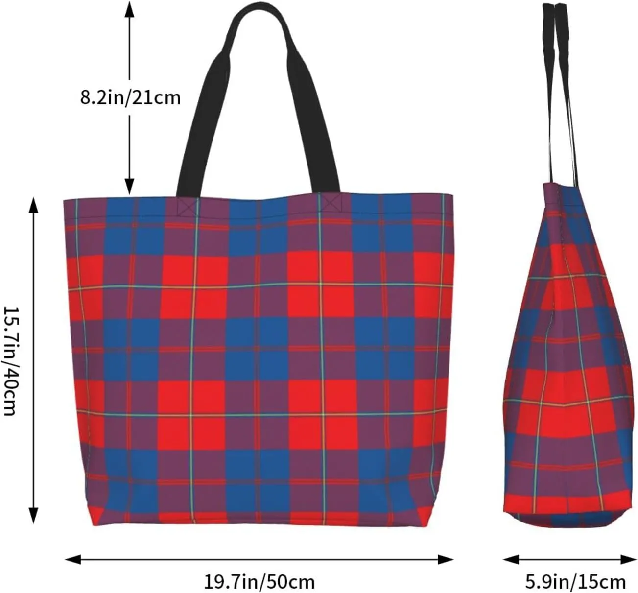 Georgia Tartan Tote Bag For Women Weekender Travel Bag Reusable Grocery Bags Large Totes Handbags
