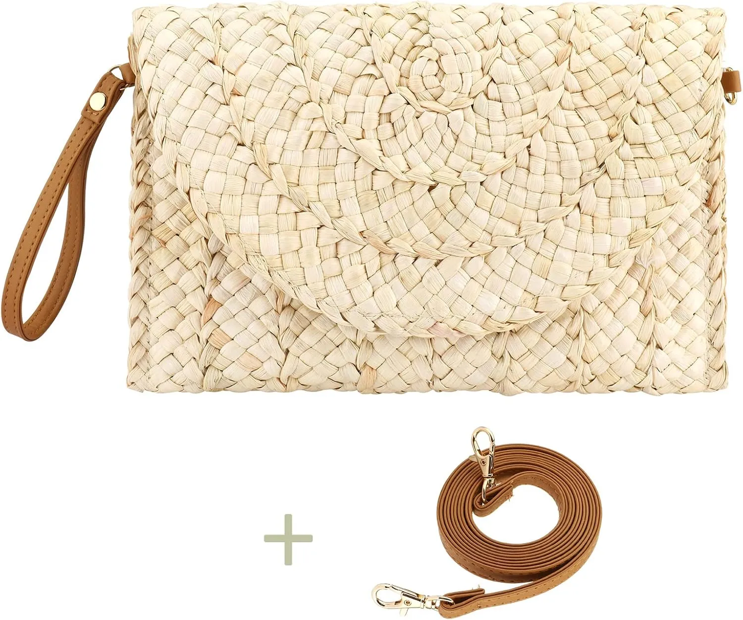 Gets Straw Clutches Beach Bag for Women Summer Crossbody Straw Bag with Strap