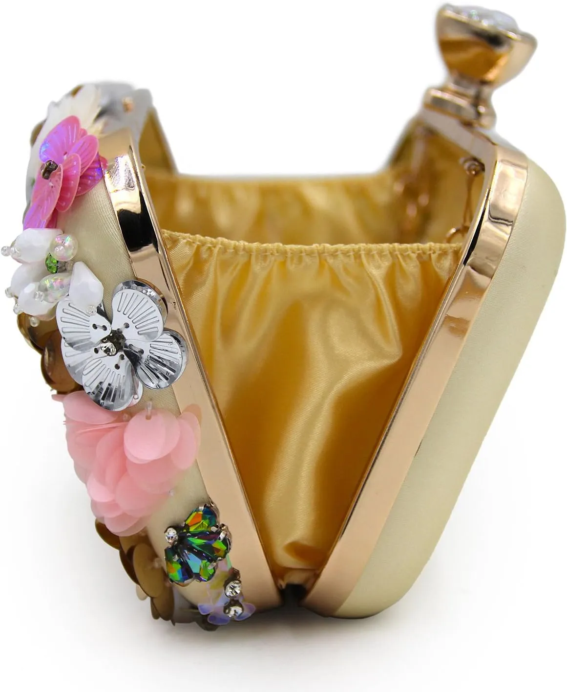 Girl's Colored Beaded Rhinestone Evening Purse Clutches Bag for Party Wedding Elegant Handbag
