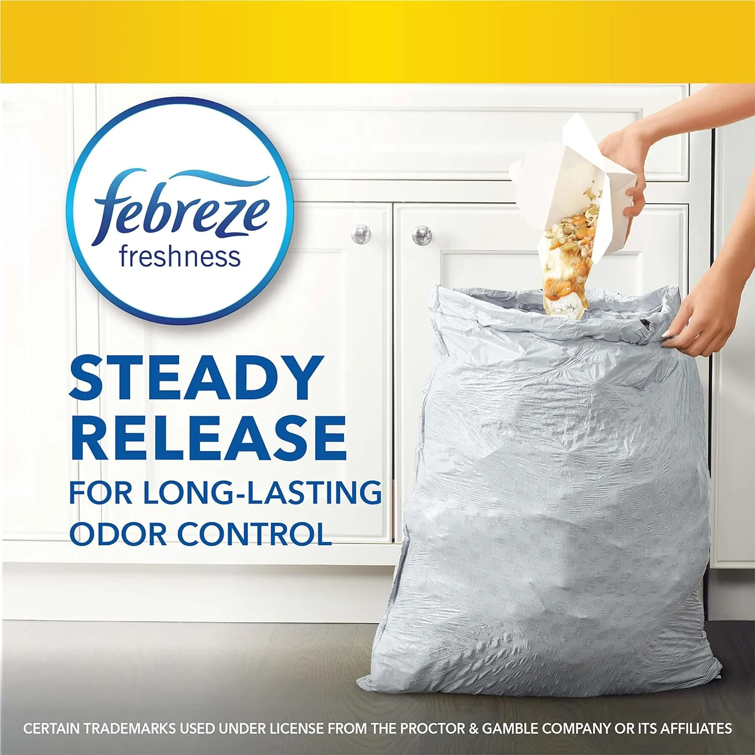 Glad Tall Kitchen Quick-Tie Trash Bags, OdorShield 13 Gallon White Trash Bag, Gain Moonlight Breeze with Febreze Freshness, 40 Count (Package May Vary)