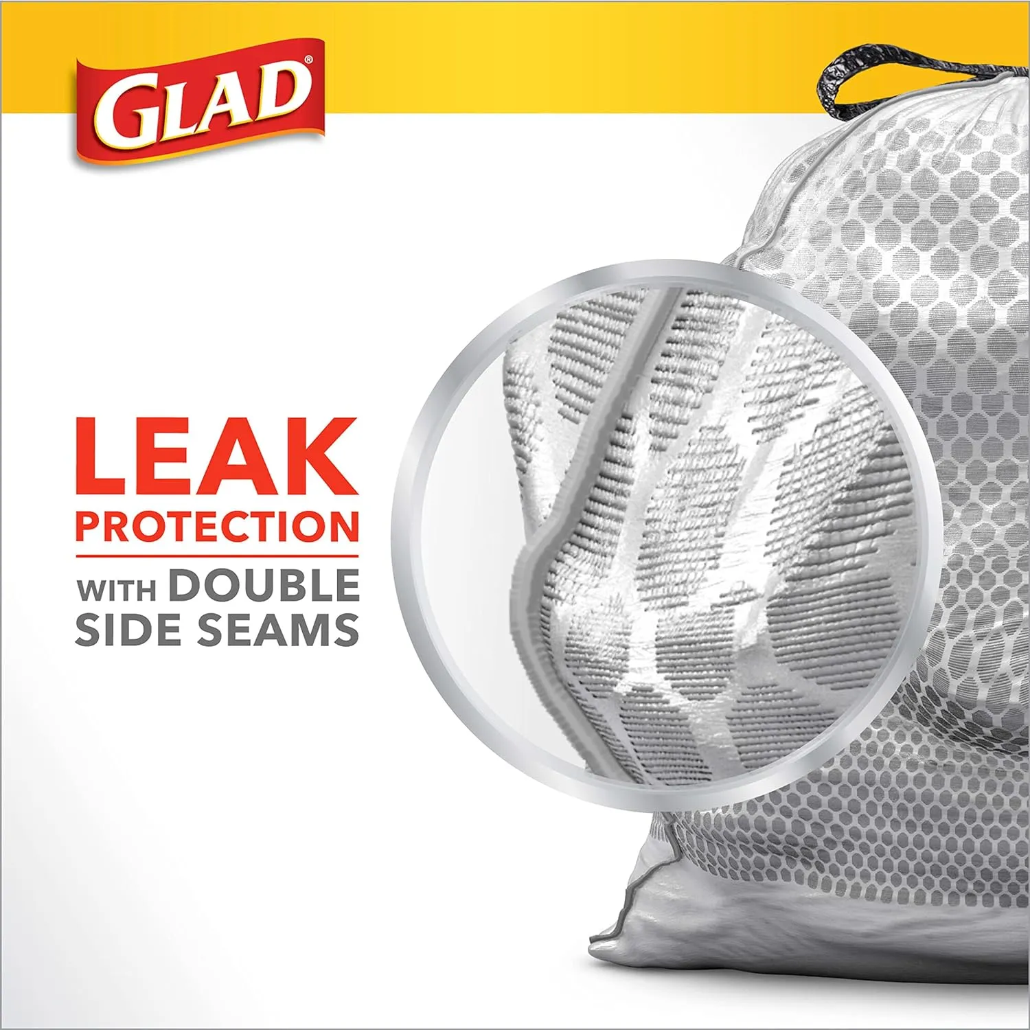 Glad Tall Kitchen Quick-Tie Trash Bags, OdorShield 13 Gallon White Trash Bag, Gain Moonlight Breeze with Febreze Freshness, 40 Count (Package May Vary)