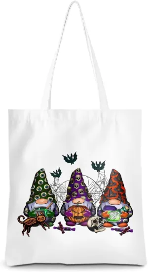 Gnome Gifts Sunflower Bee Fall Leaves Pumpkin Witch Gnomes Tote Bag for women Halloween Christmas Thanksgiving