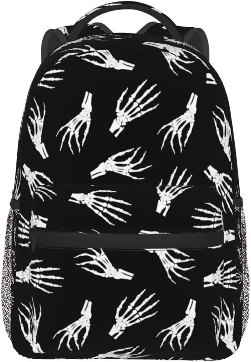 Gothic Goth Horror Backpack,Fashion Bat Pattern Daypack Computer Backpacks Bookbag for Men Women