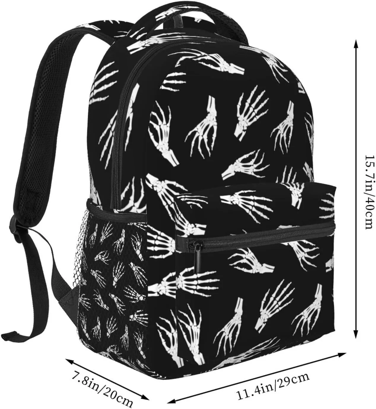 Gothic Goth Horror Backpack,Fashion Bat Pattern Daypack Computer Backpacks Bookbag for Men Women