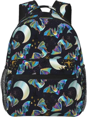 Gothic Goth Horror Backpack,Fashion Bat Pattern Daypack Computer Backpacks Bookbag for Men Women