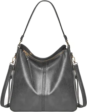 Handbags For Women Large Designer Ladies Bag Bucket Purse Faux Leather Purse Names Bags (Grey, One Size)
