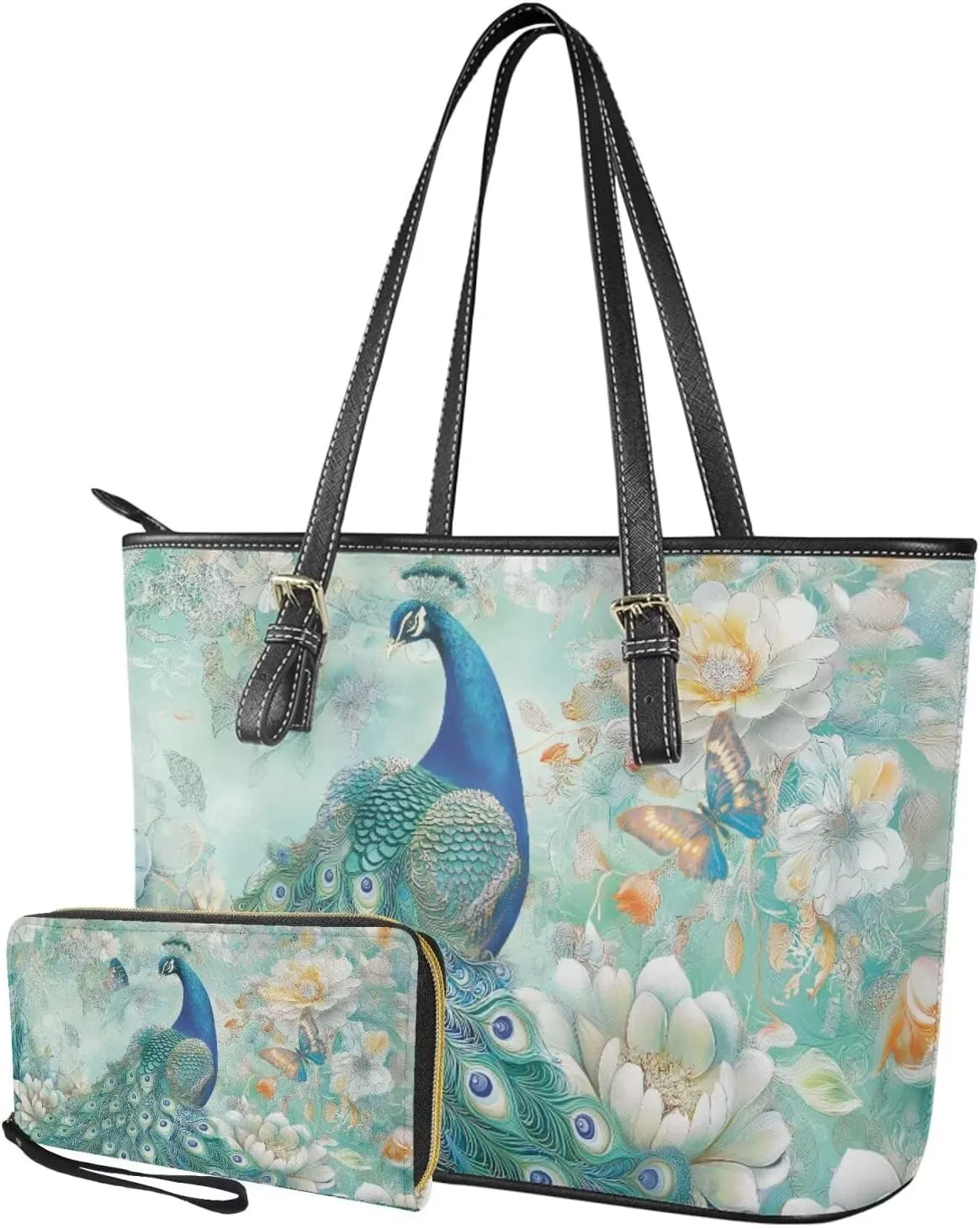Handbags for Women Shoulder Bags Tote Satchel Hobo 2pcs Purse Set