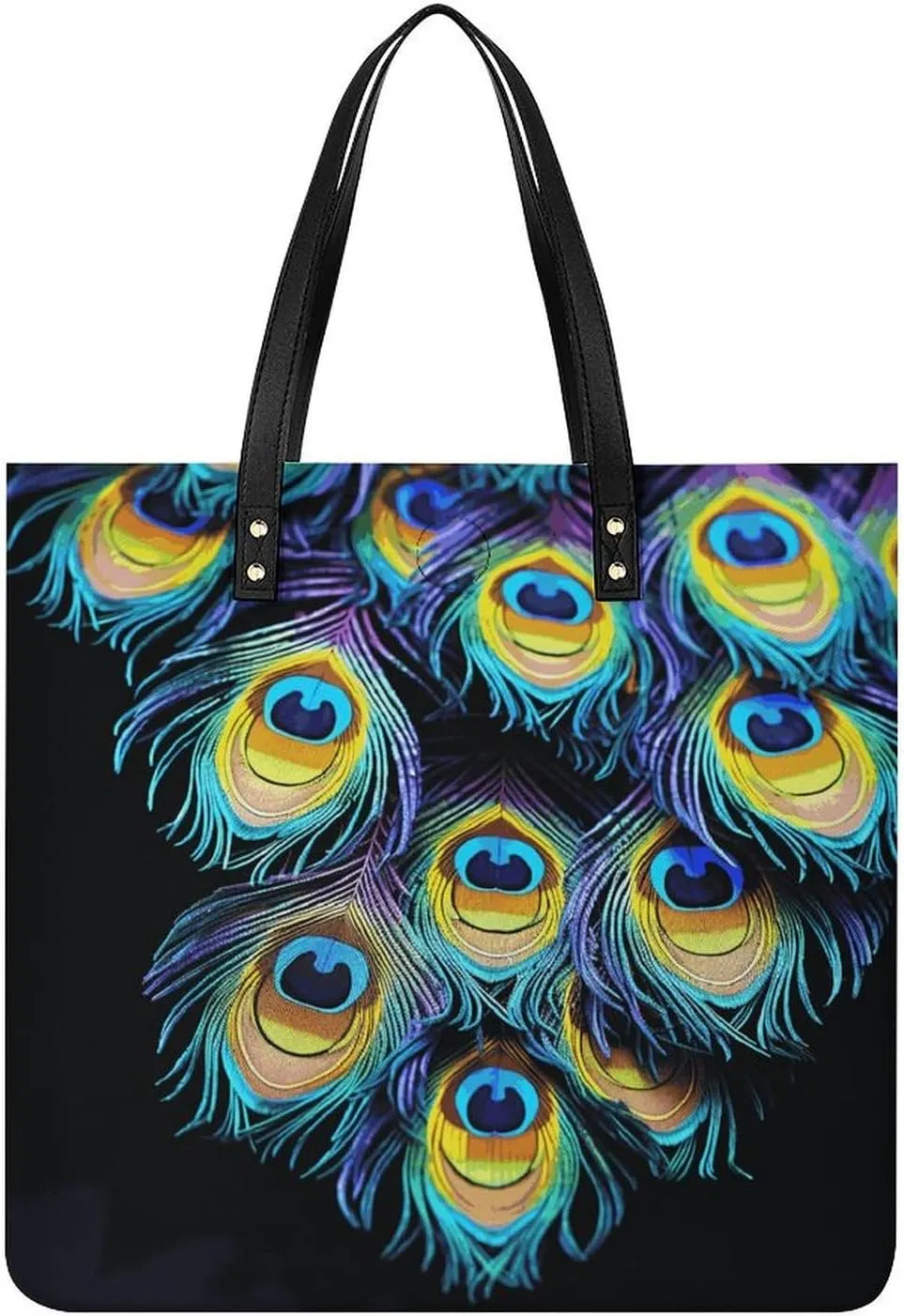 Handbags for WomenA Bunch of Peacock FeathersTrendy Vegan Leather Hobo Handbags,Women's Soft Bucket Bag For Women - Ladies Handbags For Work, Travel, Casual Use,Birthday Gifts