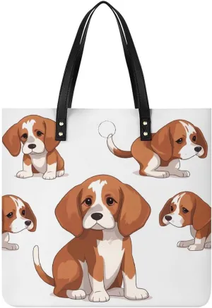 Handbags for WomenBeagle DogTrendy Vegan Leather Hobo Handbags,Women's Soft Bucket Bag For Women - Ladies Handbags For Work, Travel, Casual Use,Birthday Gifts
