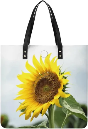 Handbags for WomenBloom SunflowerTrendy Vegan Leather Hobo Handbags,Women's Soft Bucket Bag For Women - Ladies Handbags For Work, Travel, Casual Use,Birthday Gifts