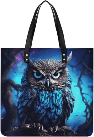 Handbags for WomenBlue OwlTrendy Vegan Leather Hobo Handbags,Women's Soft Bucket Bag For Women - Ladies Handbags For Work, Travel, Casual Use,Birthday Gifts